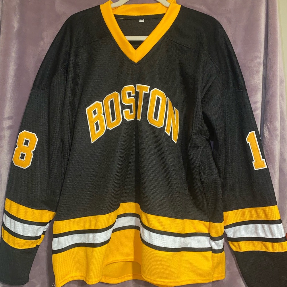 Boston Black and Yellow Hockey Jersey